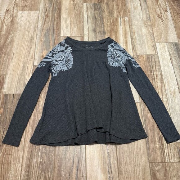 Free People We The Free Rockabilly Printed Raglan Thermal Top - Picture 1 of 3